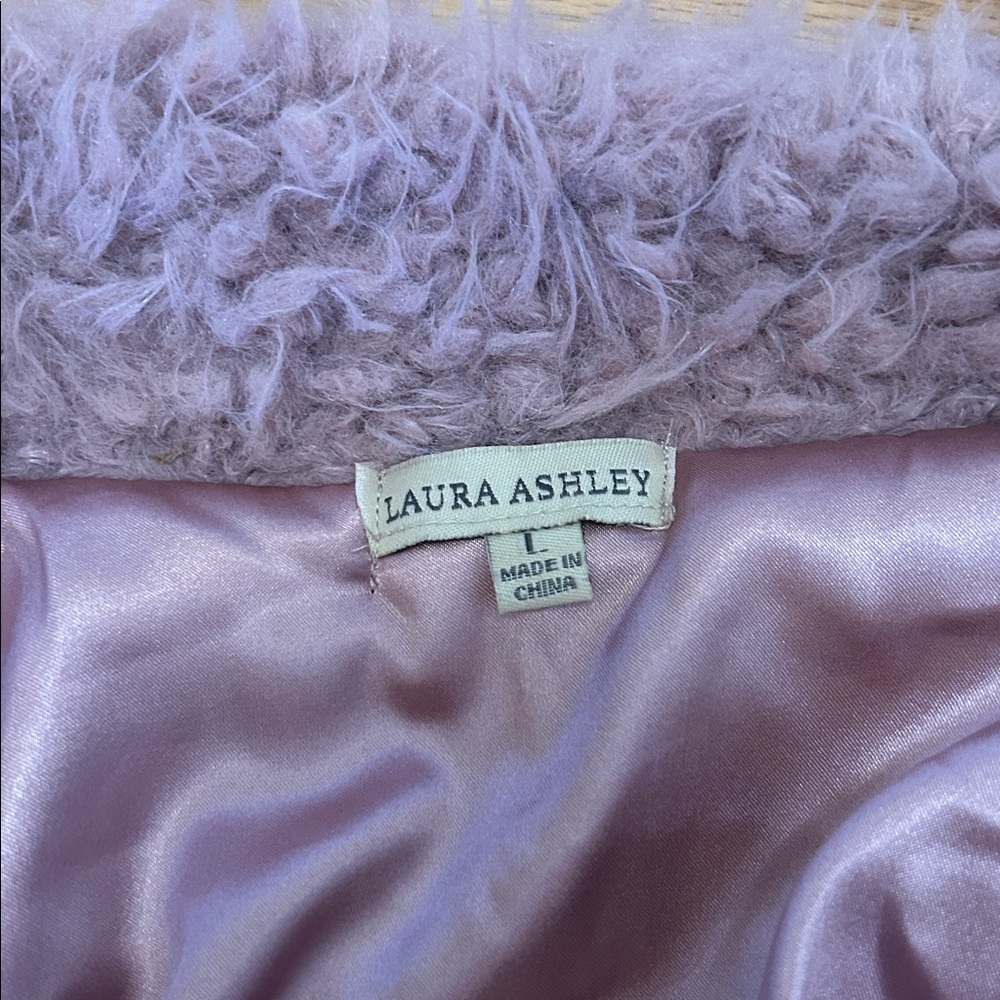 Laura Ashley Pink Fuzzy Coat - Picture 3 of 8